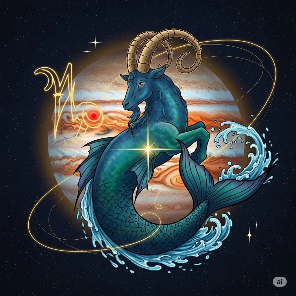 Symbolic representation of Jupiter and Capricorn sea-goat